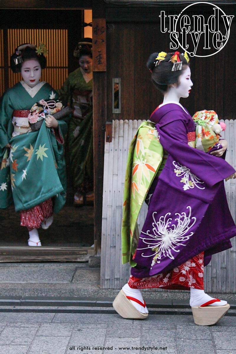 Geisha's en maiko's in Kioto, Japan