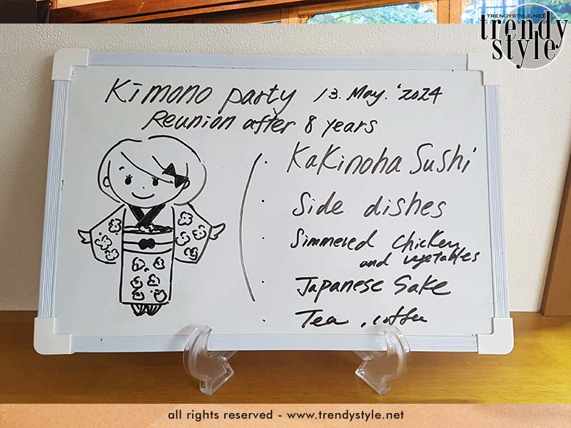 Het menu voor de Kimono Party door Tomoko
