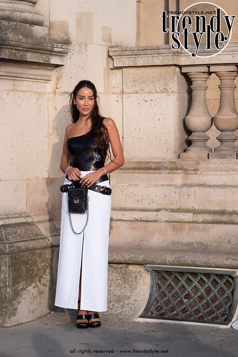 Streetstyle. Tamara Kalinic in Louis Vuitton. Foto Charlotte Mesman