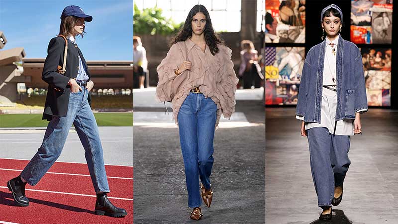 jeans Metalen lijn verwerken Jeans trends 2021. Spijkerbroeken. In en uit